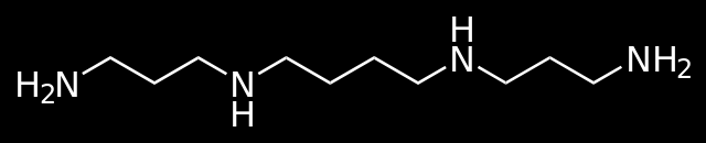 Kuva 2: DENSpm (http://pubchem.ncbi.nlm.nih.gov) Kuva 3: Spermiini (http://www.wikiwand.com/fi/spermiini) N 1,N 11 dietyylinorspermiini, eli lyhyemmin DENSpm, on spermiinianalogi.