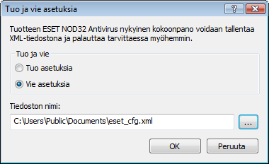 5. Kokenut käyttäjä Tässä luvussa kuvataan ESET NOD32 Antivirus -ohjelman ominaisuuksia, jotka voivat olla hyödyllisiä kokeneille käyttäjille.