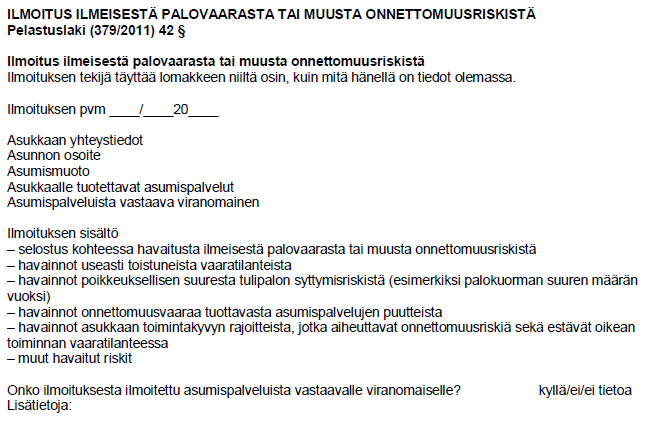 Vakiomuotoinen menettely ja lomake