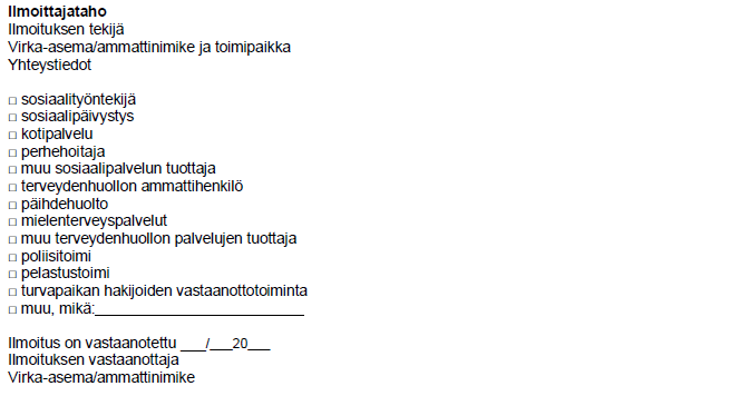 Vakiomuotoinen menettely ja lomake