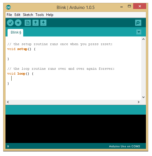 8 3.2 Ohjelmointiympäristö Arduinon ohjelmointiympäristöä kutsutaan Arduino IDE:ksi (Kuva 4.). Sen yhtenä päätarkoituksena on helpottaa koodin kirjoittamista ja lataamista Arduino-laitteisiin.