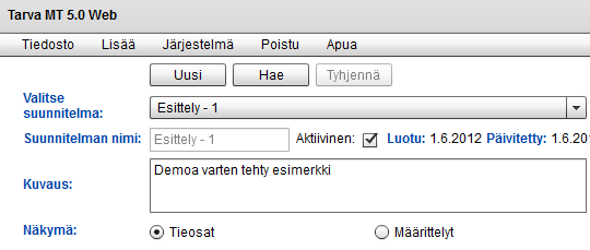 18 Siirtyminen toiseen suunnitelmaan Riippumatta näkymästä, voit koska tahansa siirtyä uuteen tai aiemmin tallentamaasi suunnitelmaan (.