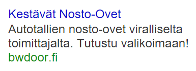 Laatupisteet 18 PAREMMAT LAATUPISTEET HALVEMMAT KLIKKIHINNAT MAINOSTEN LAATU