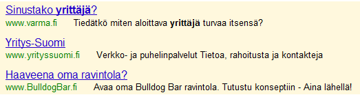 29 HARJOITUS Suunnittele itsellesi AdWords-mainos liittyen palveluihisi ja tuotteisiisi.