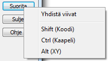 2. Hakutapa Suorakaide - Lisätty Käytä muuntimen sisäänluvussa -rasti, jolloin luettava tiedosto leikataan annetulla suorakaiteella. 1.10 Ikkuna 1.