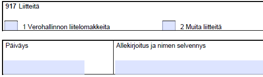 Lisätiedot ja allekirjoitus Annettava veroilmoitus on aina allekirjoitettava Älä laita liitteeksi alkuperäisiä