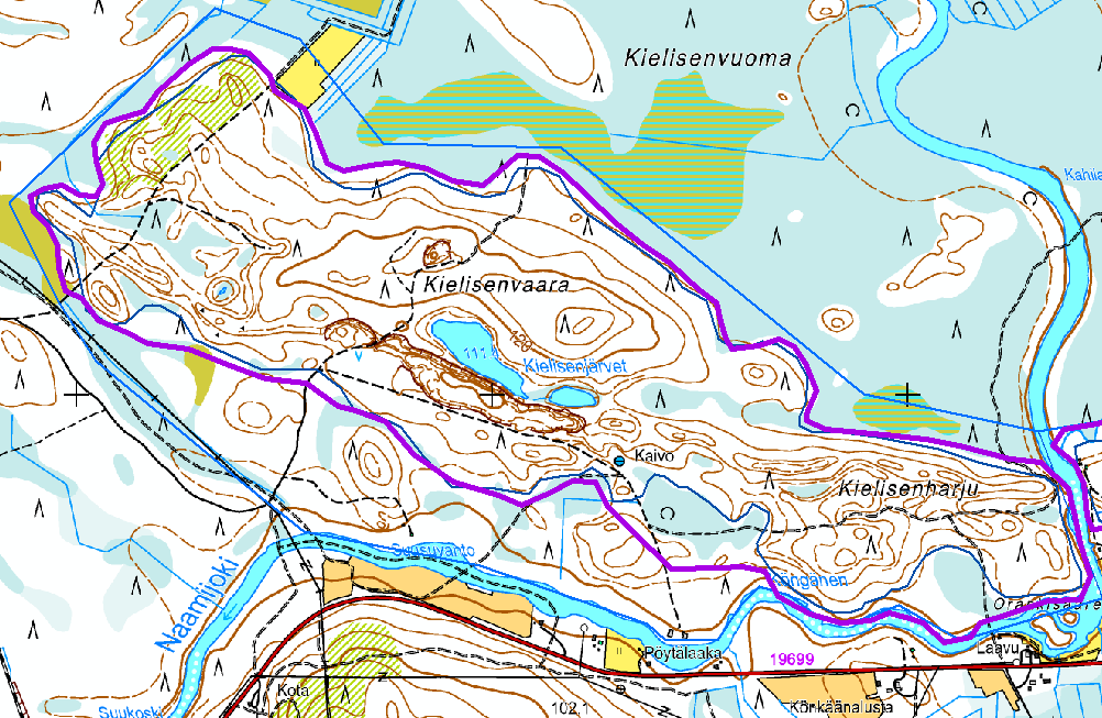 12 Kielisenharju Pohjavesialue 12854112 Vedenhankintaa varten tärkeä pohjavesialue Sijainti: Pellon keskustasta 19,6 km pohjoiseen, Naamijoelta 2,7 km NNE.