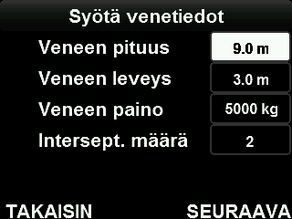 5 KÄYNNISTYS 5.1 JÄRJESTELMÄN VALMISTELU 1. Paina VIRTA-painiketta, kunnes näytössä näkyy Zipwake-logo. 2. Lue HUOMIO-teksti ja paina OK tai odota (7 s) seuraavaa vaihetta varten. 3.