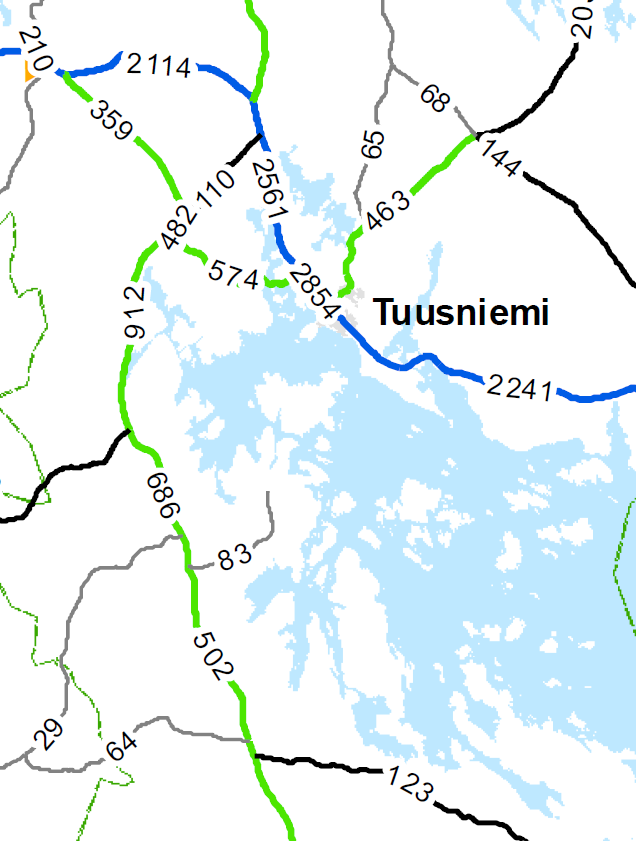 Kaava-alue sijaitsee valtatie 9:n (Kuopio-Joensuu) eteläpuolella.