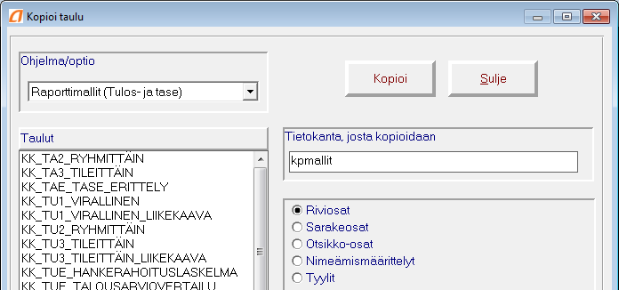 Marraskuu 2011 6 (8) Tikon mallikantojen merkistö (collate) on Finnish_Swedish_CI_AS.