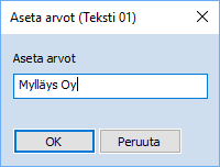 Arvon syöttö kaikille riveille tai arvon poisto: Sarakeotsikon klikkaus ja arvon syöttö ko. sarakkeeseen kaikille riveille tai arvon poisto ko. sarakkeesta kaikilta riveiltä DEL-näppäimellä.