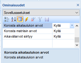 Näkymä: Aikavälin tallennus näkymille: Näkymän aikavälin tallennus Tallenna aikaväli toiminnolla, jolloin ko. näkymälle tallentuu projektitiedostoon talteen viimeksi käytetty aikaväli.