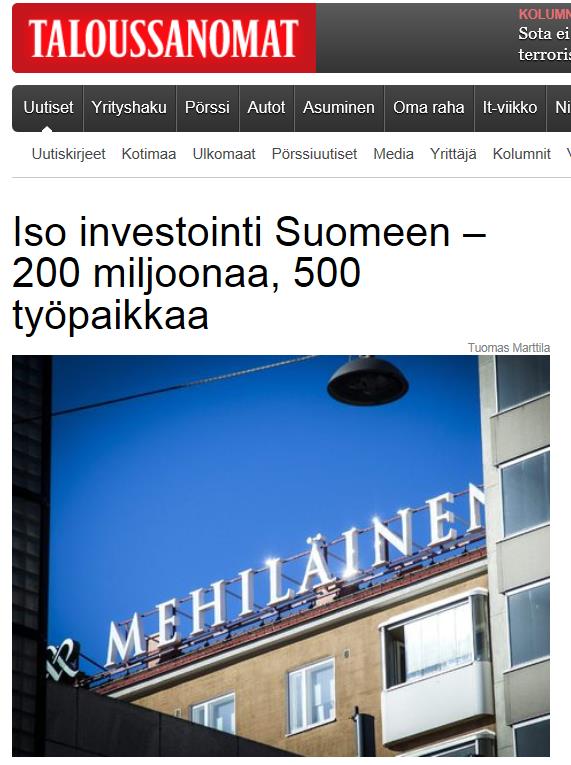 INVESTOIMME TULEVAISUUTEEN