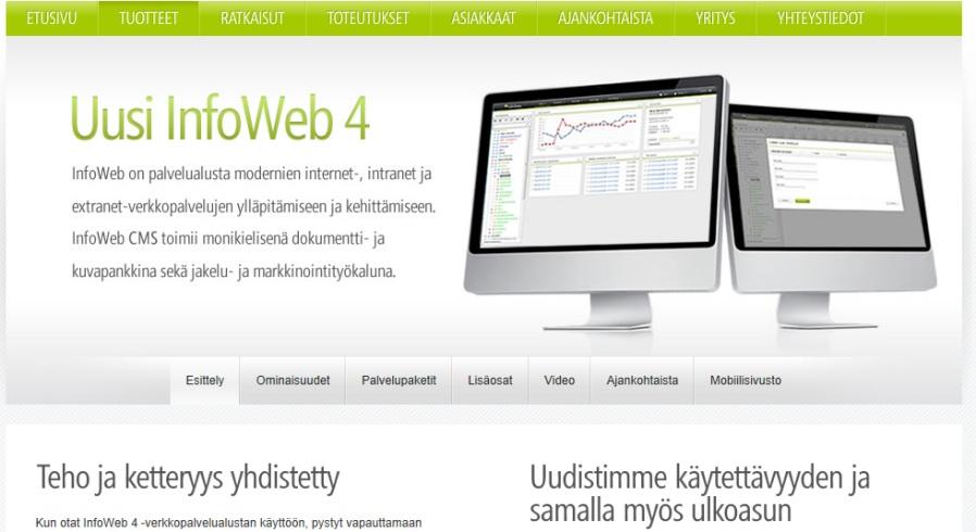 Helppokäytttöisyys, ketteryys ja tehokkuus InfoWebin