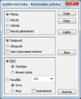 Poista Poistaa mallin aktiivisen hajapisteen ja luo uudestaan kolmiot sen ympärillä. Shift+Poista poistaa mallista kaikki valitut hajapisteet.