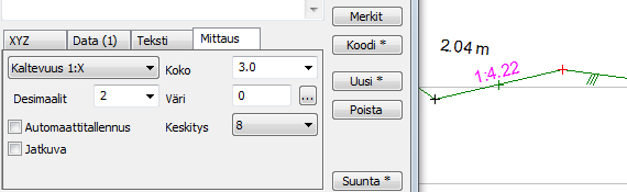 6.2.3 Tekstit Editoi teksti Toiminnolla voidaan editoida, lisätä ja poistaa tekstejä poikkileikkauksista. Valitse dialogista Uusi.