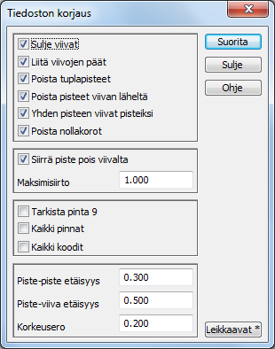 2.3 Tiedoston korjaus Toiminnolla voi korjata automaattisesti selkeitä ja yksiselitteisesti korjattavissa olevia virheitä. Tee aina ensin tiedoston tarkistus ennen kuin poistat virheitä.