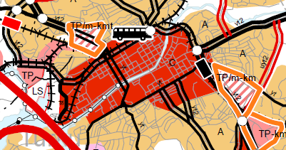 Valmisteilla olevan yleiskaavan kehityskuvavalinnasta riippuen alueita käsitellään yleiskaavassa maakuntakaavaa tiukemmin.