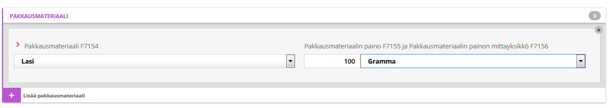 UNECE-luokittelujärjestelmään vaihtamalla, pääsee antamaan hedelmien ja vihannesten tiedot. Pakkaustiedot Jokaiselle pakkaushierarkian tasolle pitää antaa tuotteen pakkaustyyppi.