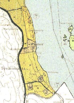 12.1995. Syvärin rantayleiskaavassa alueelle on osoitettu AP- ja RA-alueet. Suunnittelualue rajoittuu etelässä kaupungin valtuuston 1.4.