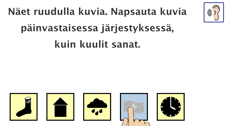 Kielellinen muisti, takaperin TEHTÄVÄN KUVAUS: Perustehtävää (ks. Kielellinen muisti, s.