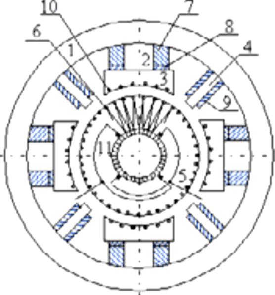 23 Kuva 15. Tasavirtakoneen rakenne (ABB 2011a, hakupäivä 5.2.2013) Tasasähkömoottorin tärkeimmät sähköiset osat ovat: ankkuri ja ankkurikäämitys, kommutaattori, magneettinavat staattorissa, staattorikehä sekä hiiliharjat (kuva 16).