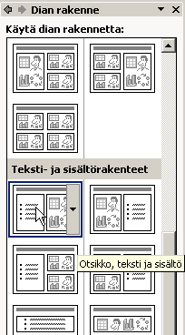 Esitysgrafiikka Microsoft PowerPoint 10/31 Uusi dia tulee esitykseen valittuna olleen dian jälkeen.