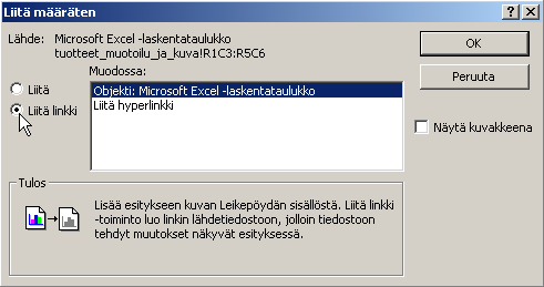Esitysgrafiikka Microsoft PowerPoint 19/31 Tiedon linkittäminen Tavallisessa kopioimisessa ja liitämisessä lähdetiedon muutokset eivät päivity kohdeohjelmaan.