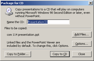 Esitysgrafiikka Microsoft PowerPoint 28/31 Ohjattu matkapaketin luominen Matkapaketin luominen on kätevä toiminto varsinkin laajemmissa esityksissä, joissa on linkkejä muihin tiedostoihin.