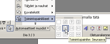 Esitysgrafiikka Microsoft PowerPoint 29/31 3. Määrittele Hiiren napsautus -välilehdelle haluamasi toiminto, joka suoritetaan, kun kohdetta napsautetaan. 4.