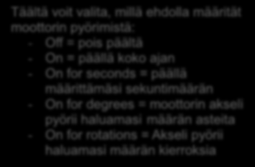 Tehtäväkortti 1 Aja eteenpäin Ohjelmoi RR-robotti alla olevan kuvan mukaan, jolloin se ajaa eteenpäin lähtöviivalta ja pysähtyy juuri ennen maaliviivaa.