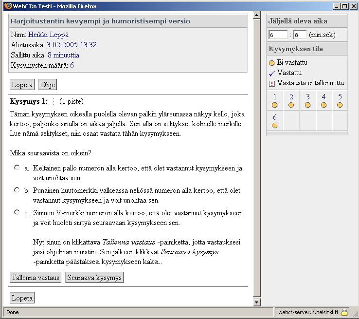 Mozilla Firefox 1.0: Valitse yläpalkin Tools / Työkalut valikosta Options / Asetukset... sieltä Web Features / Sivutoiminnot ja poista ruksi kohdasta Block Popup Windows / Estä ponnahdusikkunat.