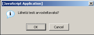 Kun olet vastannut kaikkiin kysymyksiin ja tallentanut viimeisen vastauksen näkymän pitäisi olla tällainen: [Jos aika loppuu, niin lopeta tentti tässä kuvattavalla tavalla.