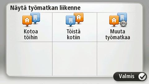 Huomautus: Tässä asettamasi kotisijainti ei ole sama kuin kotisijainti, jonka voit asettaa Asetukset-valikosta. Lisäksi tässä käyttämäsi sijaintien ei tarvitse olla todelliset koti- ja työsijaintisi.