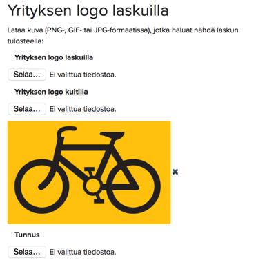 27 (33) 5.3 Yleiset asetukset 5.3.1 Yrityksen logon lisääminen Yrityksen logo voidaan lisätä kuiteille, laskupohjille ja allekirjoituksiin.