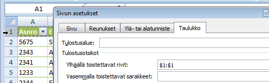 Taulukkolaskenta Microsoft Excel 2007 56/62 Otsikkojen kiinnittäminen Kun taulukko ei mahdu kerralla ruudulle, ensimmäisen rivin kiinnittäminen helpottaa selaamista useimmissa tapauksissa.