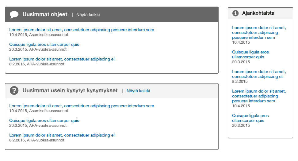 Asiointipalveluun suunniteltuja toimintoja (3/4) ARAn