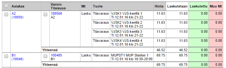 Kenttävuorojen laskutus muutamalla klikillä Laskutuksen voi suorittaa Asiolla tai