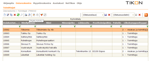 OHJATTU TULOSTUS Ohjatulla tulostustoiminnolla voidaan valita kentät, jotka halutaan tulostaa.