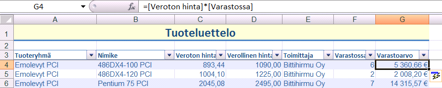 Lisää yhteenvetorivi taulukon alle Excelissä on oma toimintonsa laskennallisen yhteenvetorivin luomiseen, käytä sitä.
