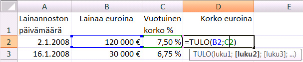 Matemaattiset ja trigonometriset funktiot Yhteenlasku Yleisin taulukkolaskennan laskentametodi on yhteenlasku.