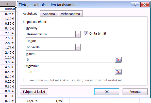Kelpoisuustarkistuksen käyttäminen sopii erityisesti malleihin ja organisaatiossa yleisessä käytössä oleviin laskentapohjiin.