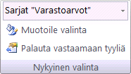 Kuva 135 Kuvan kaaviossa näet muutaman muutoksen. Valitse aluksi piirtoalue ja napsauta Muodon tyylit -ryhmän Lisää-komentoa Hienovarainen tehoste - Korostus 6.