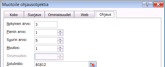 Jos olet laatinut soluun C12 kaavan =Jos(B12=TOSI;10 %;0 %) päivittyy valinnalla soluun arvoksi 10 %, muuten solussa näkyy 0 %.