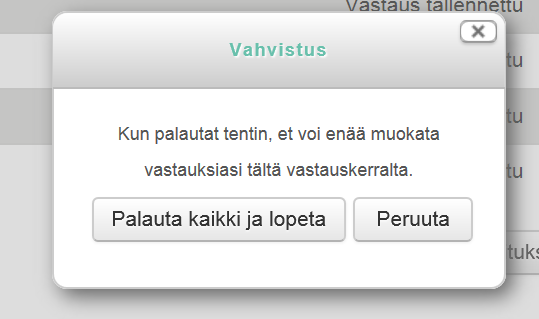 saat palautteen tentistäsi heti suorituksen jälkeen tentin