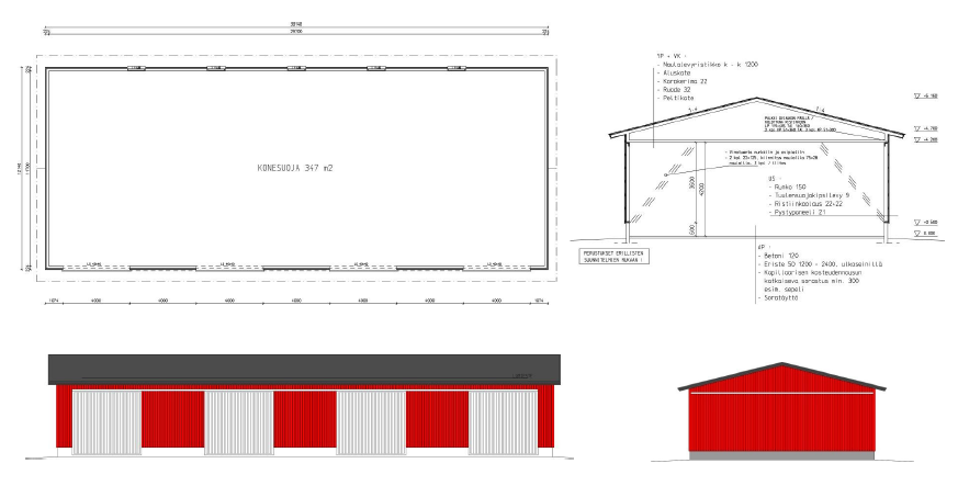 Konesuoja (12 x 30)m 347 m2.