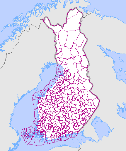 1:10 000 1:1 000 000 2005-2012 MML, hallintorajat YKJ,