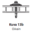 Kiinnitysruuvien esireikien porauksessa reiän halkaisijan on oltava 2 mm suurempi kuin siihen tarkoitettu ruuvi. Kennolevy laajenee lämpimällä ilmalla.