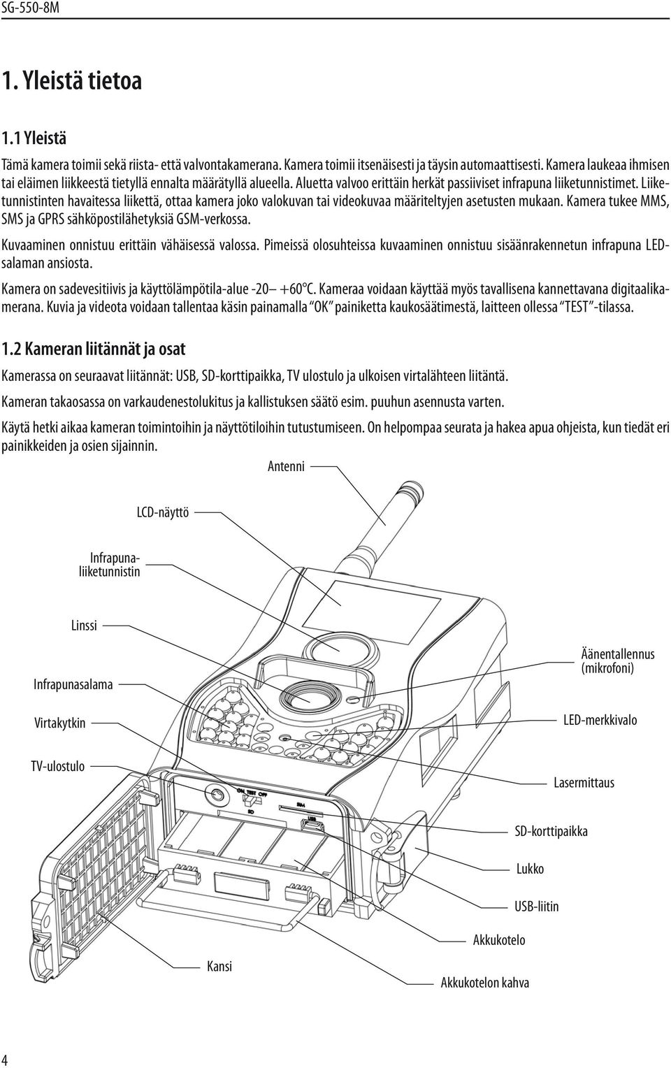 Liiketunnistinten havaitessa liikettä, ottaa kamera joko valokuvan tai videokuvaa määriteltyjen asetusten mukaan. Kamera tukee MMS, SMS ja GPRS sähköpostilähetyksiä GSM-verkossa.