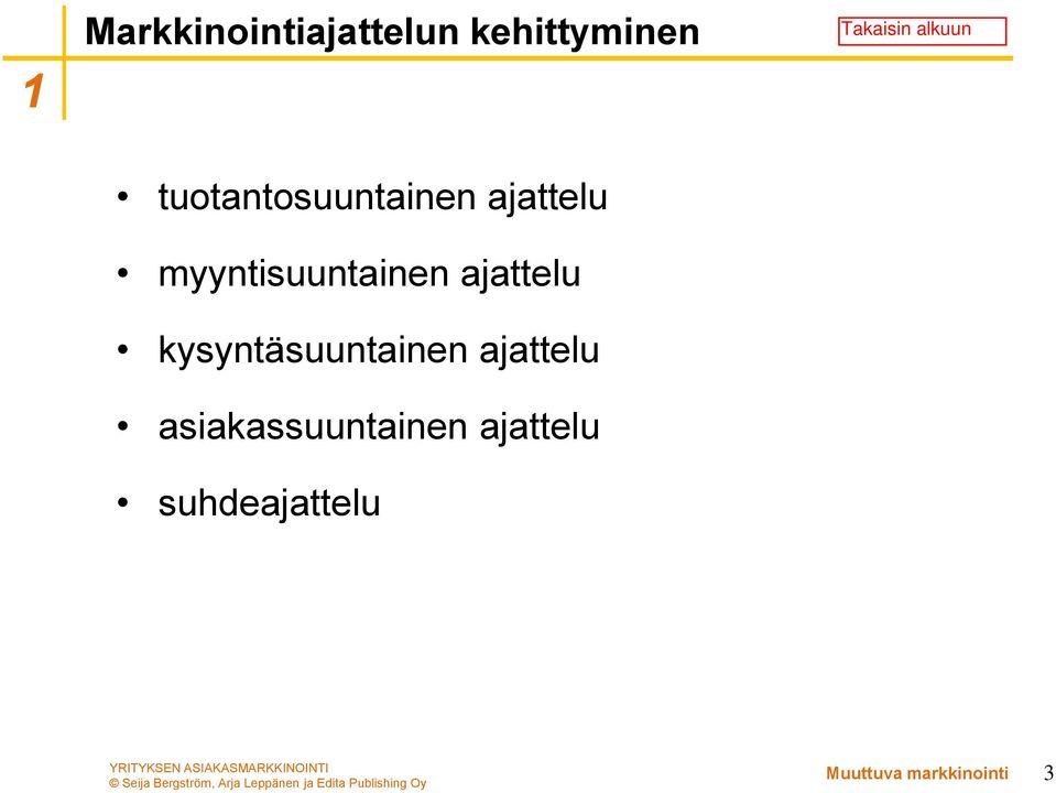 ajattelu kysyntäsuuntainen ajattelu